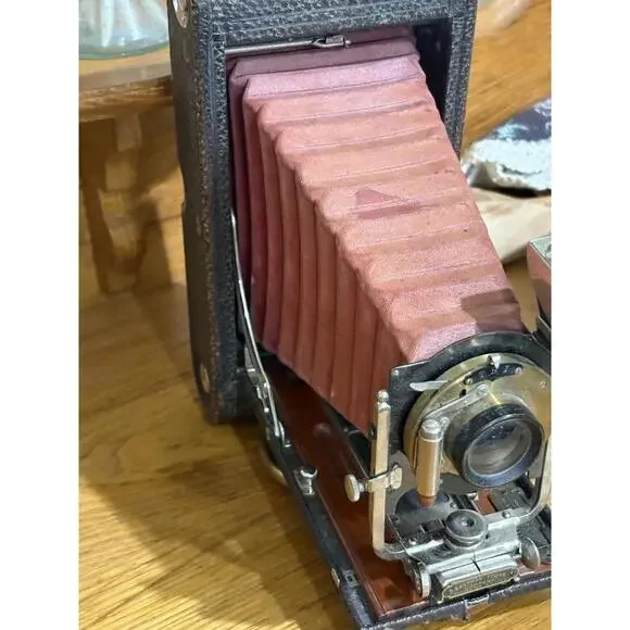 Antique Eastman Kodak NO. 3A FOLDING POCKET KODAK Model B-4 Camera w/ Red Bellow - Picture 2 of 15